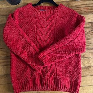 Cozy Red Cableknit Sweater